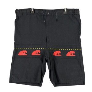 DJ‎ Smash Swim Shorts Mens L Black Board Shorts Surfing Beach Vintage 80s Pop